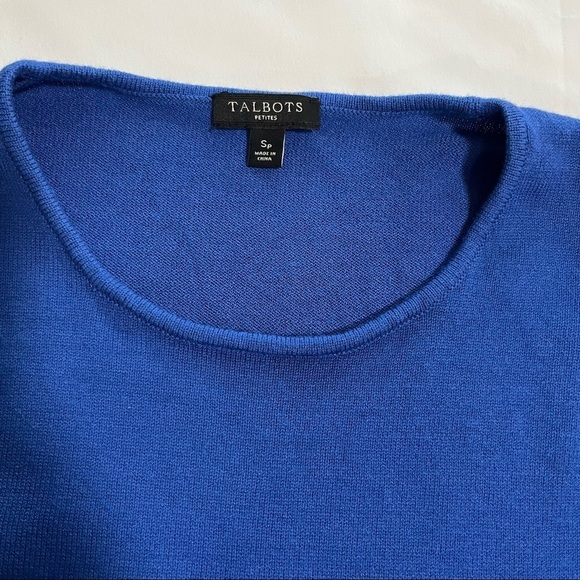 Talbots SP Blouse Long Sleeve Blue Women Flowy Hem - Picture 16 of 16